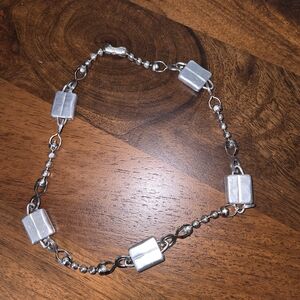 Silver Beaded Chain choker necklace